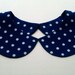 Deep Blue and White Polka Dot Handmade Detachable Peter Pan Collar / Must Have On Trend Accessory