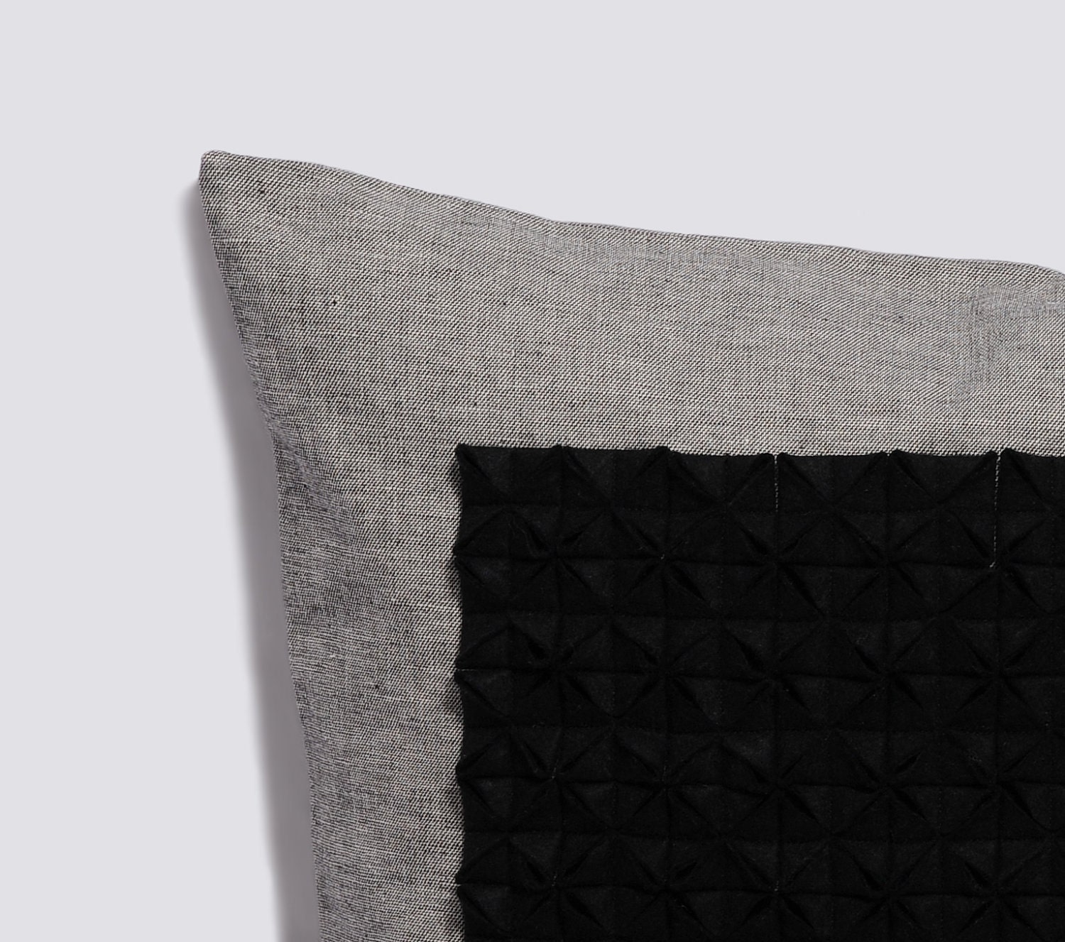Origami Pillow Cover IMAGIRO in black and dark gray 18x18 inches, 3D origami felt design, Decorative pillow, Modern Cushion, Made to order