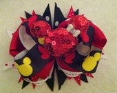 Minnie Mouse Bowtique Bow in Red, Black and Yellow