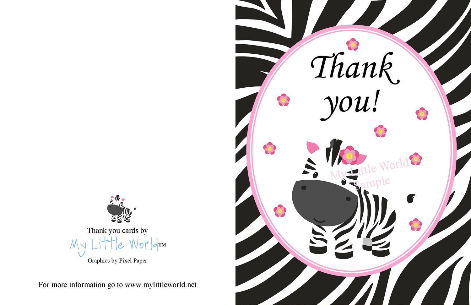 DIY PRINTABLE Zebra print thank you cards Il_170x135