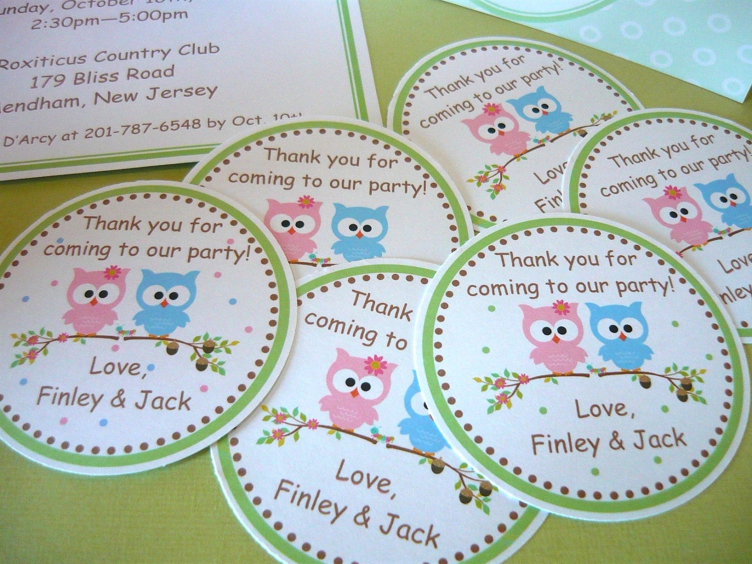 Owl tags for gifts or party favor or use as labels, DIY PRINTABLE 2.75" circles Il_570xn