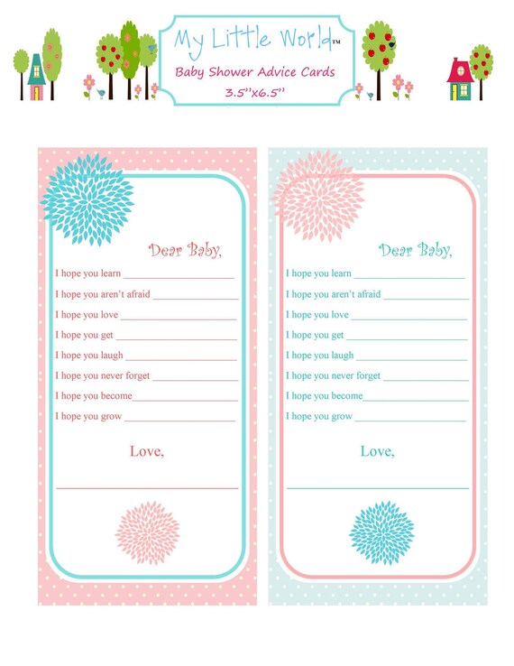 Baby Shower Advice Cards - Flower Garden Collection DIY Printable Il_570xn