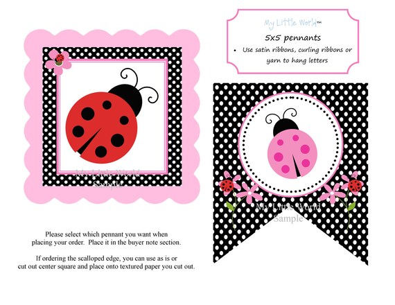 Ladybug Birthday Banner, printable ladybug birthday banner, birthday banner, ladybug, lady bugs, ladybug banner, ladybug birthday decoration Il_570xn
