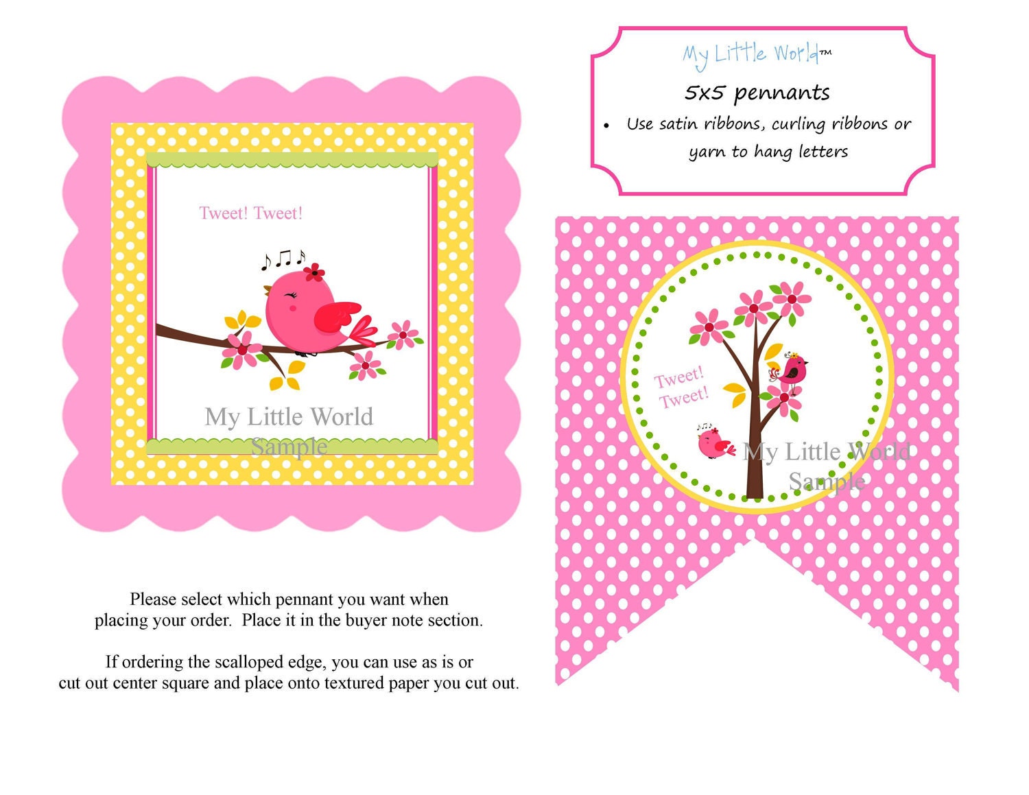 Birdie Birthday or Baby Shower Banner - DIY Printable Il_570xn