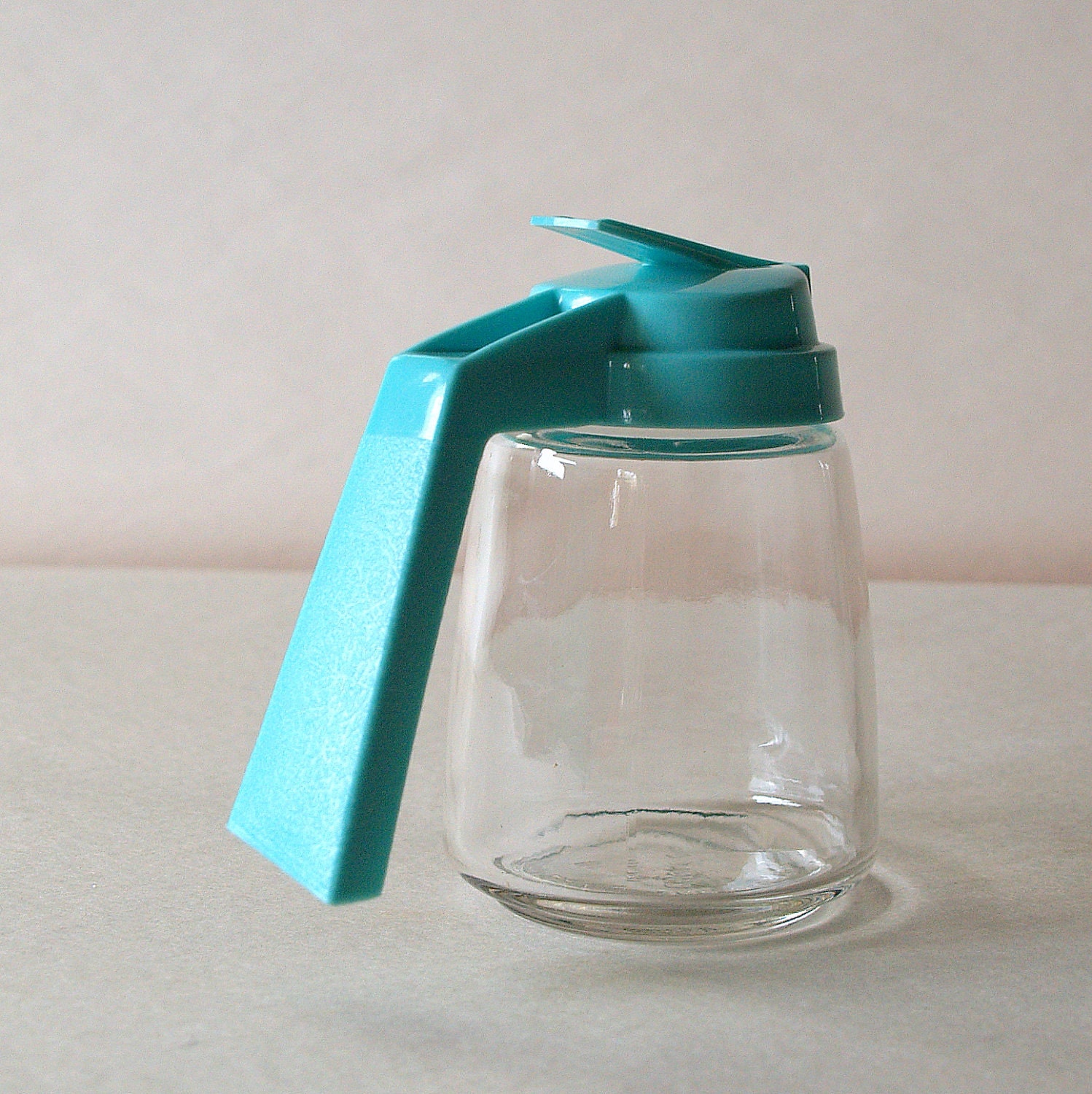 1950s DINER RESTAURANT // Vintage Glass Dispenser // Atomic // Mid Century // Retro 50s // Fifties // Turquoise