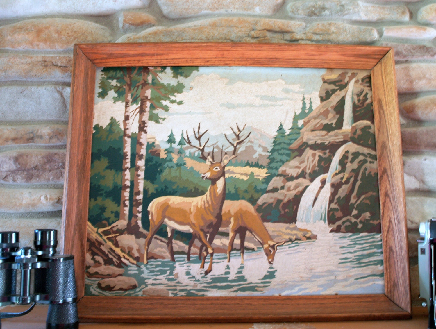 60s Large VINTAGE DEER PAINT By Number // PbN by ACESFINDSVINTAGE