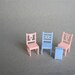 Vintage Doll House Furniture Pink Blue Chairs Nightstand Allied Made in USA