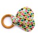 Wood Teething Ring, Wooden Teether, Baby Teething Toy, Cloth Teether, Organic, Baby Shower Gift for Girl