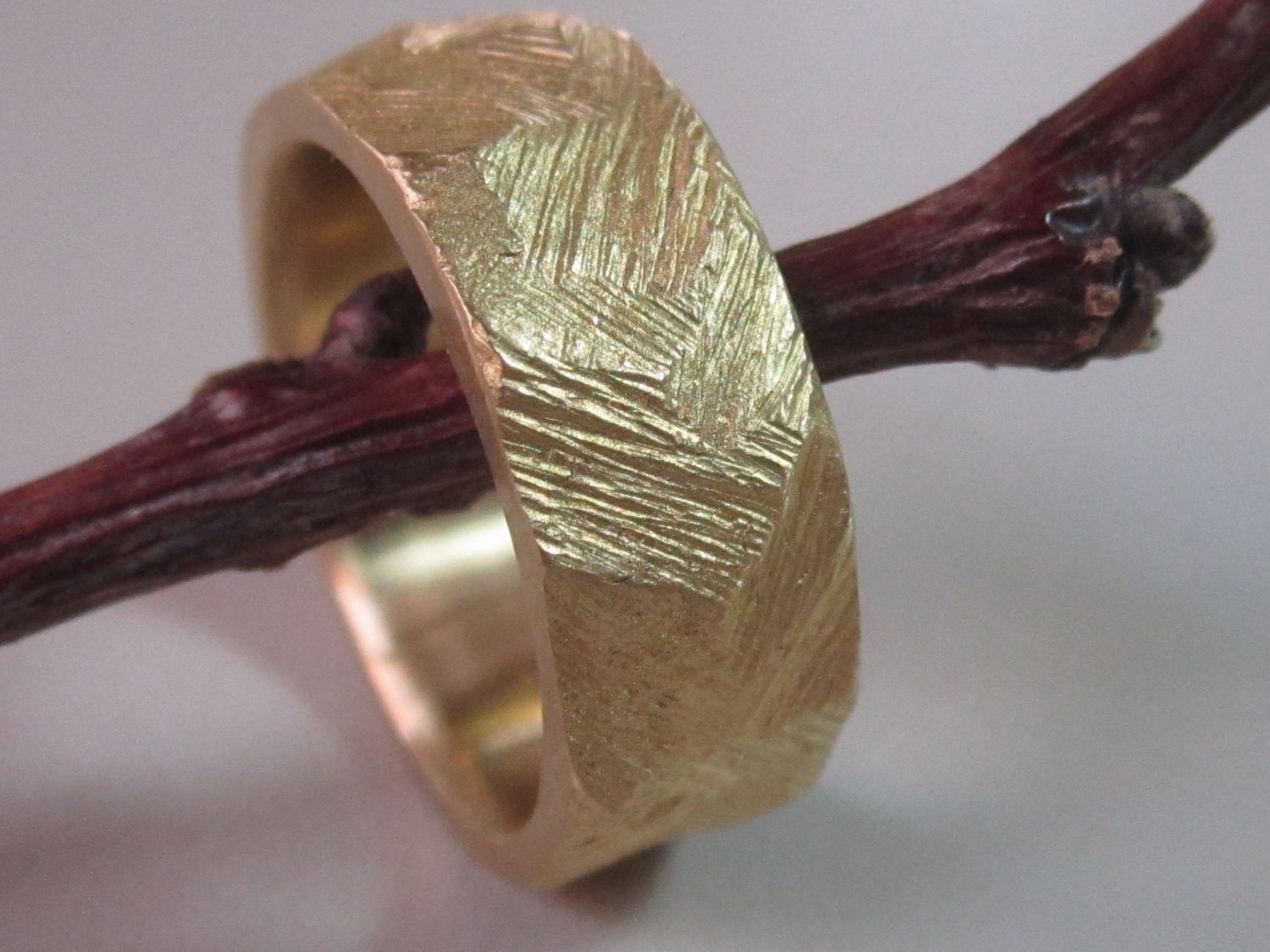 Gold ring, men's wedding band, woman's wedding band, wedding ring, Unique textured ring 18k gold plated, chunky ring, statment ring