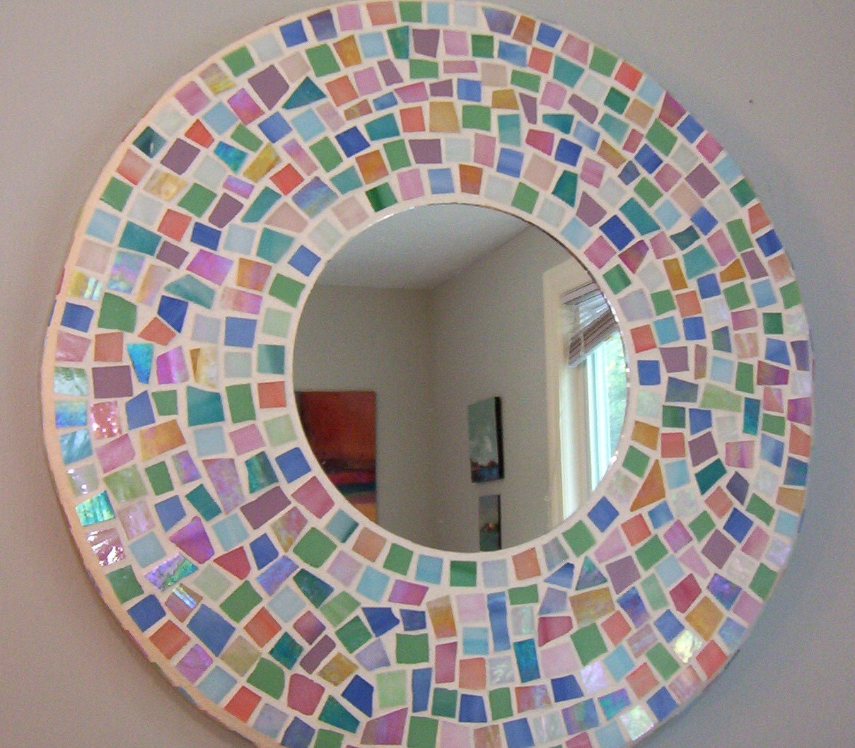 Huge Mosaic Mirror - Pastel Stained Glass