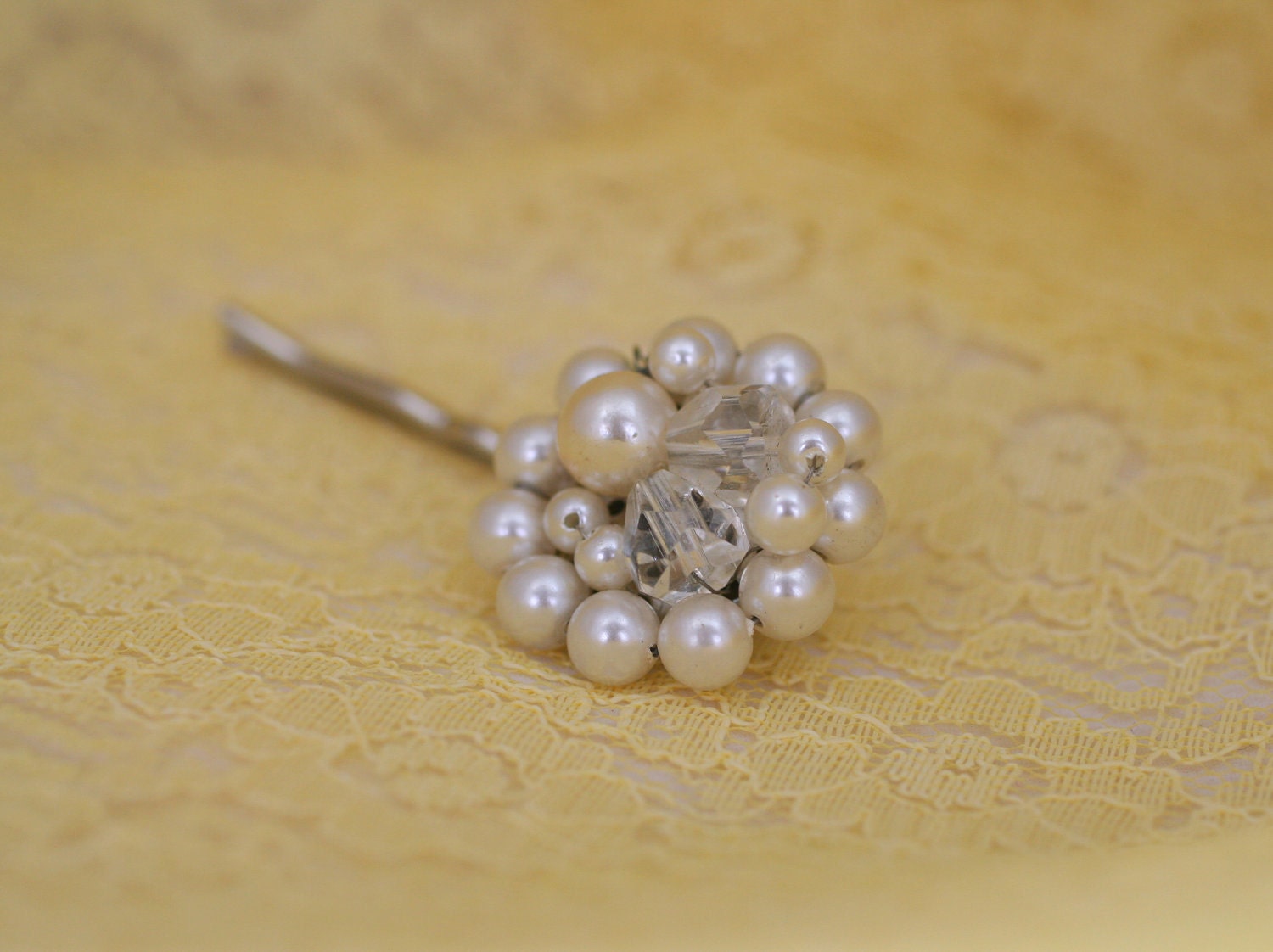 Pearl Bobby Pin from Vintage Earring