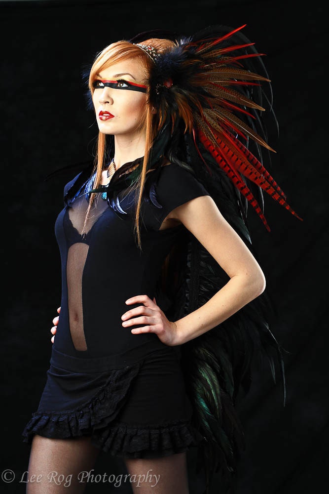 Feather Headdress - The Flame Feather Headdress- HELD for LadyLuna666