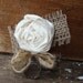 Vintage Creamy White Handmade Muslin Fabric Flower Bouquet Boutonniere with Jute