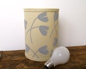 Gray flower lamp shade - hand printed