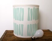 Mint Screen Printed Lamp Shade