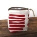 Red screen printed eco friendly zipper pouch