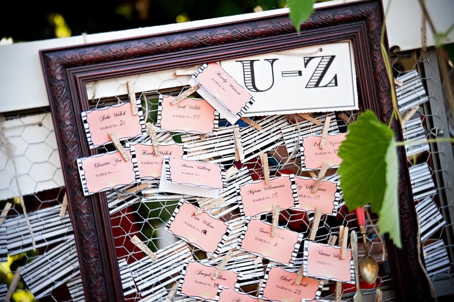 Wedding Name Cards - Customizable - Citrus Ranch Wedding Style