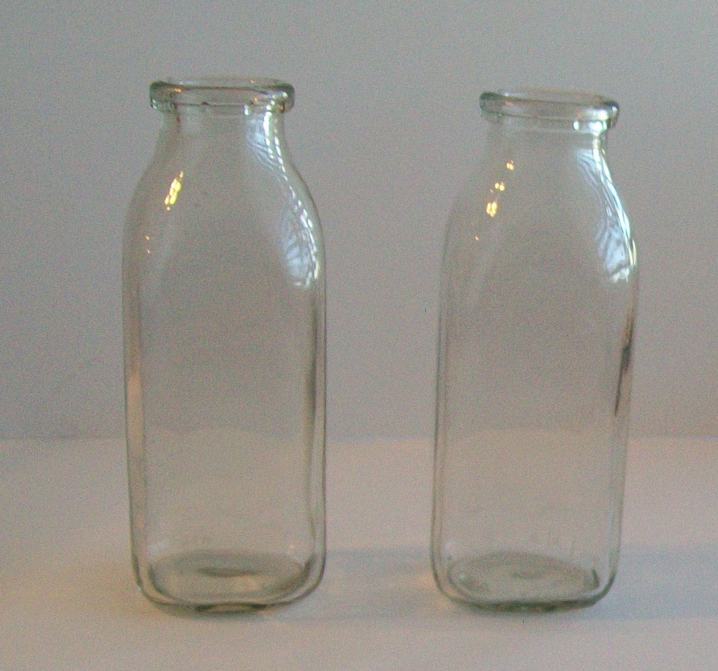 2 Vintage Pint Glass Milk Bottles by OldWorldvintagestuff on Etsy