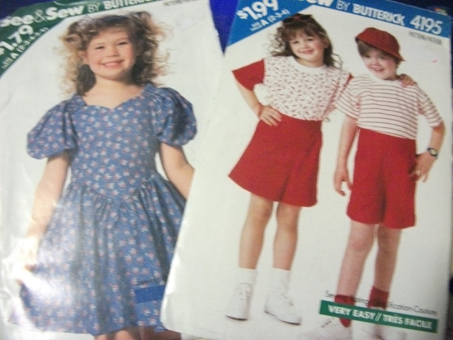 1 DOllAR SAlE Children's Patterns sizes 2-6 includes Top, Short and Dress BOTH For 1 USD