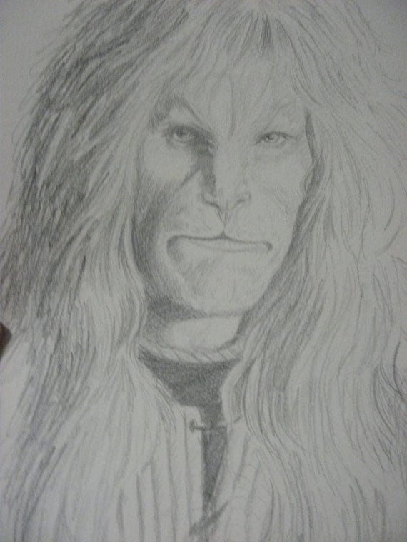 The BEAST-Original 1988 Signed Line Drawing OoAK from Tv Show Beauty and the Beast Only 25 USD