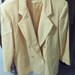 SALE 1/4 Off Yellow Vintage Double Breasted Wool Blazer with Tafetta Lining and Brass Metal buttons Size 16 Now Only 7.50USD