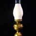 Vintage Brass Oil Lamp & Glass Hurricane Chimney