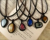 Macrame Necklace with FREE leather cord using semi precious stones (HEALING, REIKI)