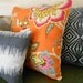 Orange throw pillow, multi color orange floral decorative pillow cover