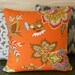 Orange throw pillow, multi color orange floral decorative pillow cover