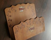 Vintage Wood Letter Holder / Mail Organizer