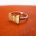 Silver and Brass Bow Ring Gold color Sterling