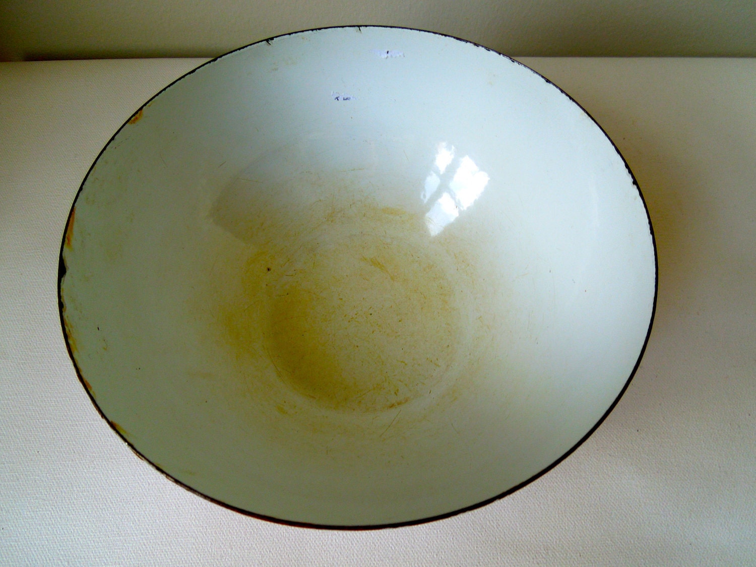 Cathrineholm Red and White Stripe Enamel Bowl