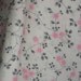 1 yard , 45 inch wide, 100% Cotton White with Pink Flowers Print Fabric