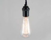 Black bare bulb pendant