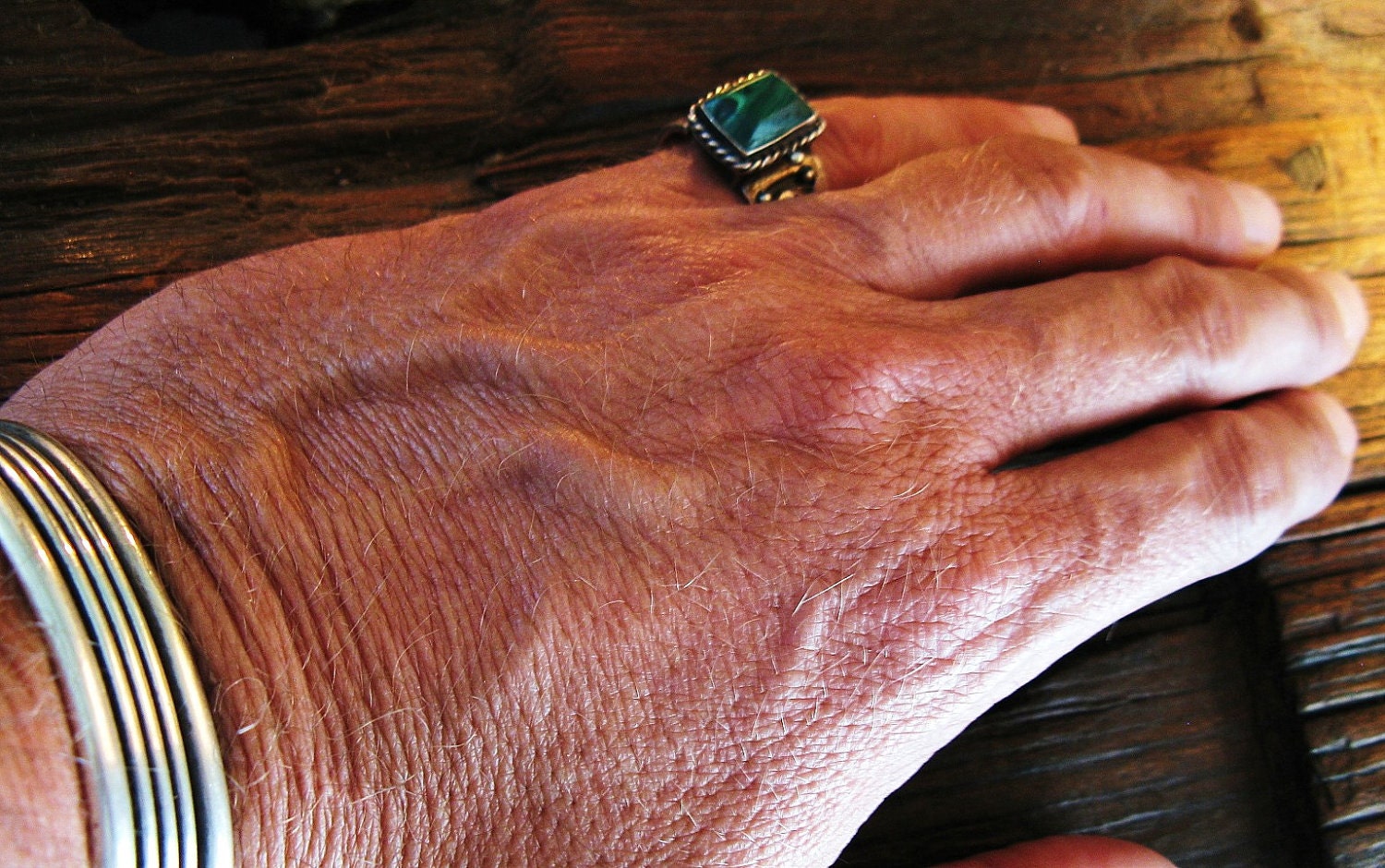 Reserved for Marilyn  A Rare and beautiful 1960's Mexican Sterling silver and Malachite pill box ring sz 6 free USA shipping