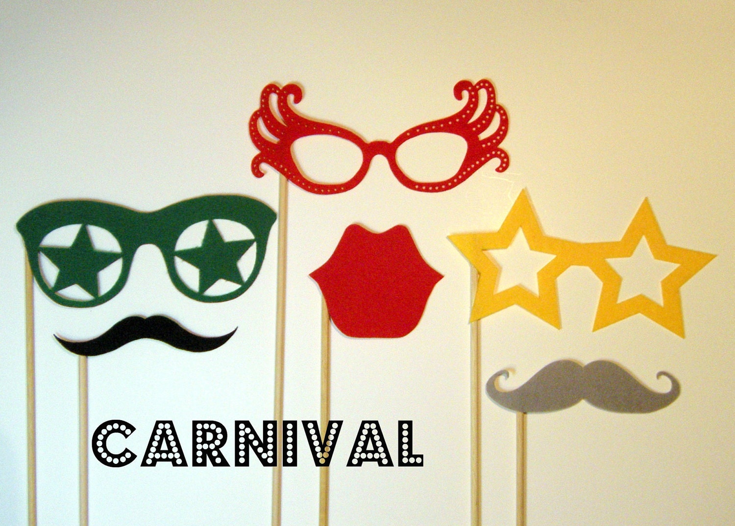 Photo booth props Carnival mustache glasses on a stick