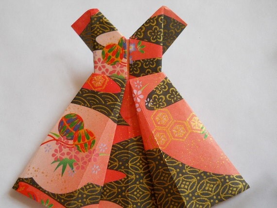 7 Origami Paper Dresses In Multicolor Washi