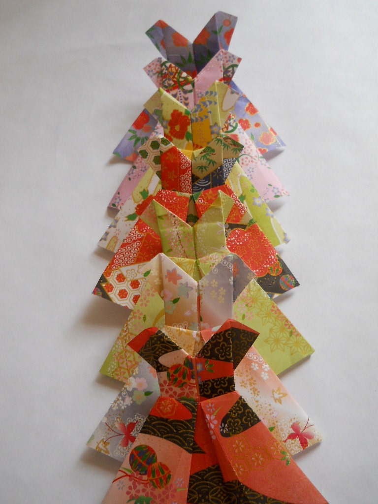 7 Origami Paper Dresses In Multicolor Washi