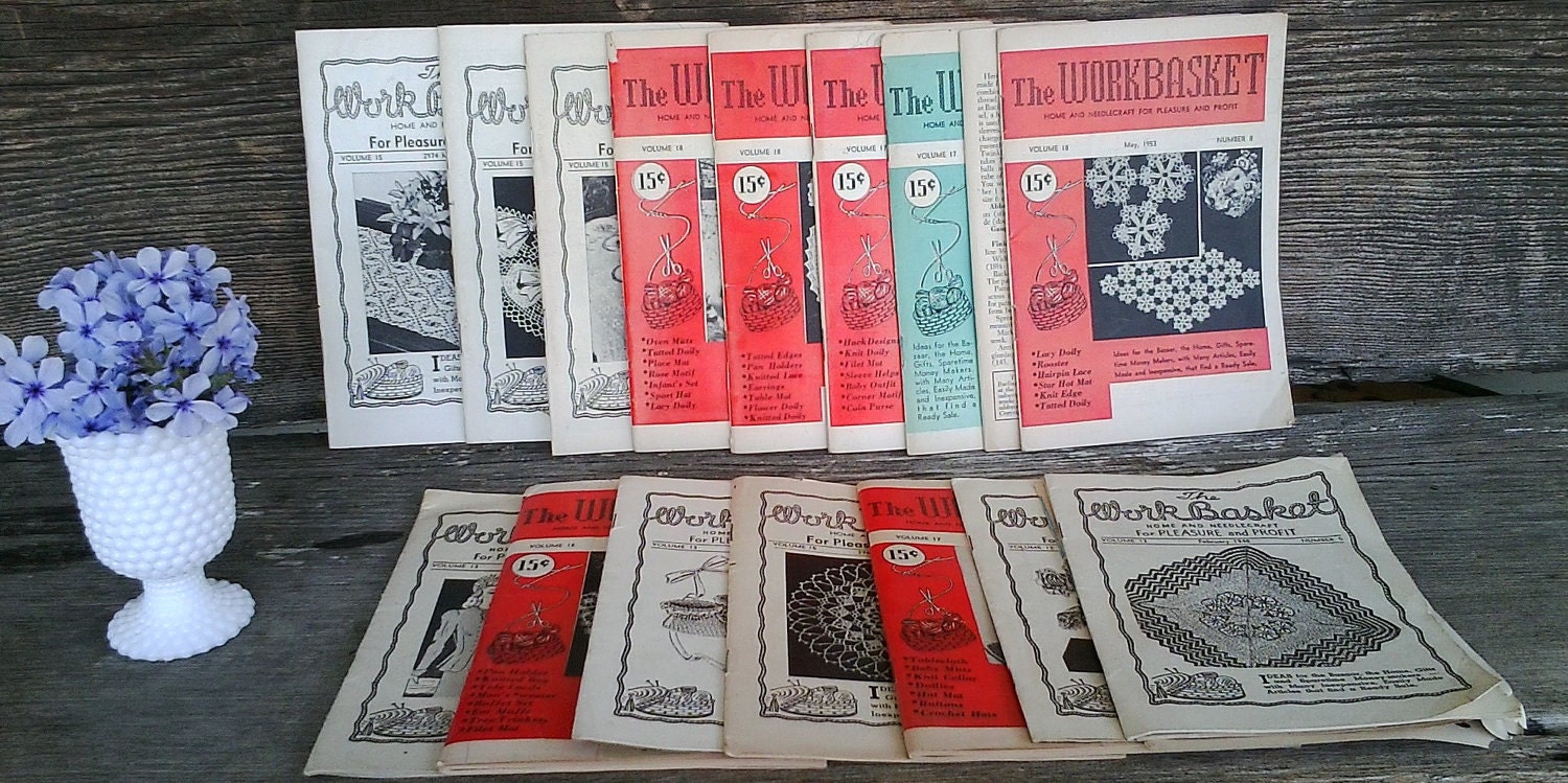 Antique needlecraft "The Workbasket" magazine collection