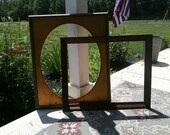 Vintage mid-century set of two decorative large wooden frames