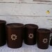 1970's mod chocolate brown Tupperware cannister set-psychedelic