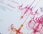 Chandelier Wedding Card Set - Wedding Invitation and Reply Card