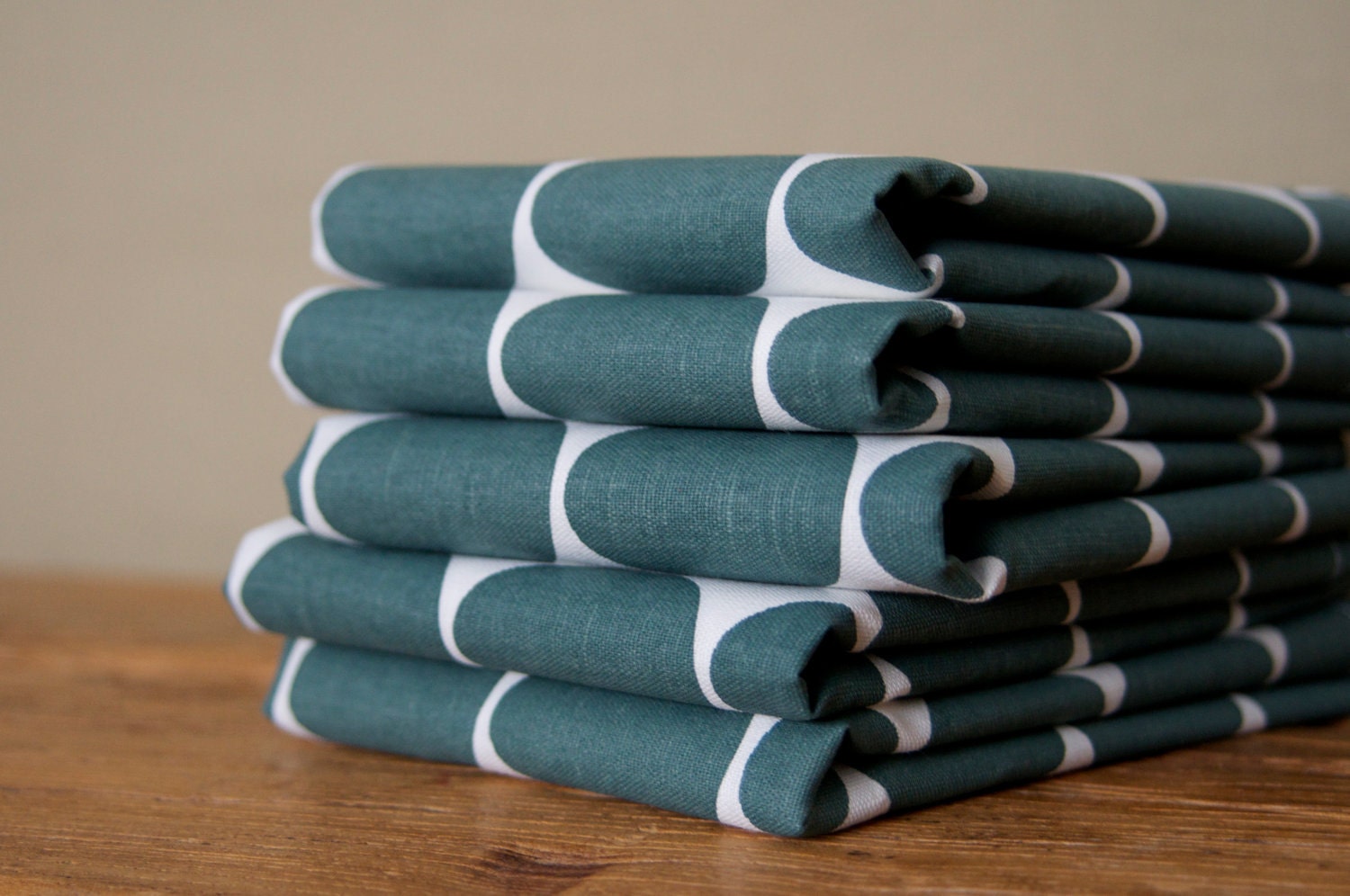 Cotton/Linen Tea Towel, Hand Printed Dot in Slate