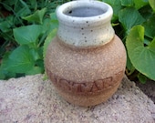 MUSTARD Condiment Jar Pot Glazed Tan Brown Stoneware Retro 70's Vintage Earthy