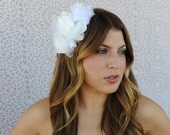 Bridal Hair Accessory, Weddng Headpiece, Hair Flower - the Elizabeth - birdcage veil optional