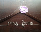 Custom Wire Wedding Dress Hanger - Personalized - Lavender Flower