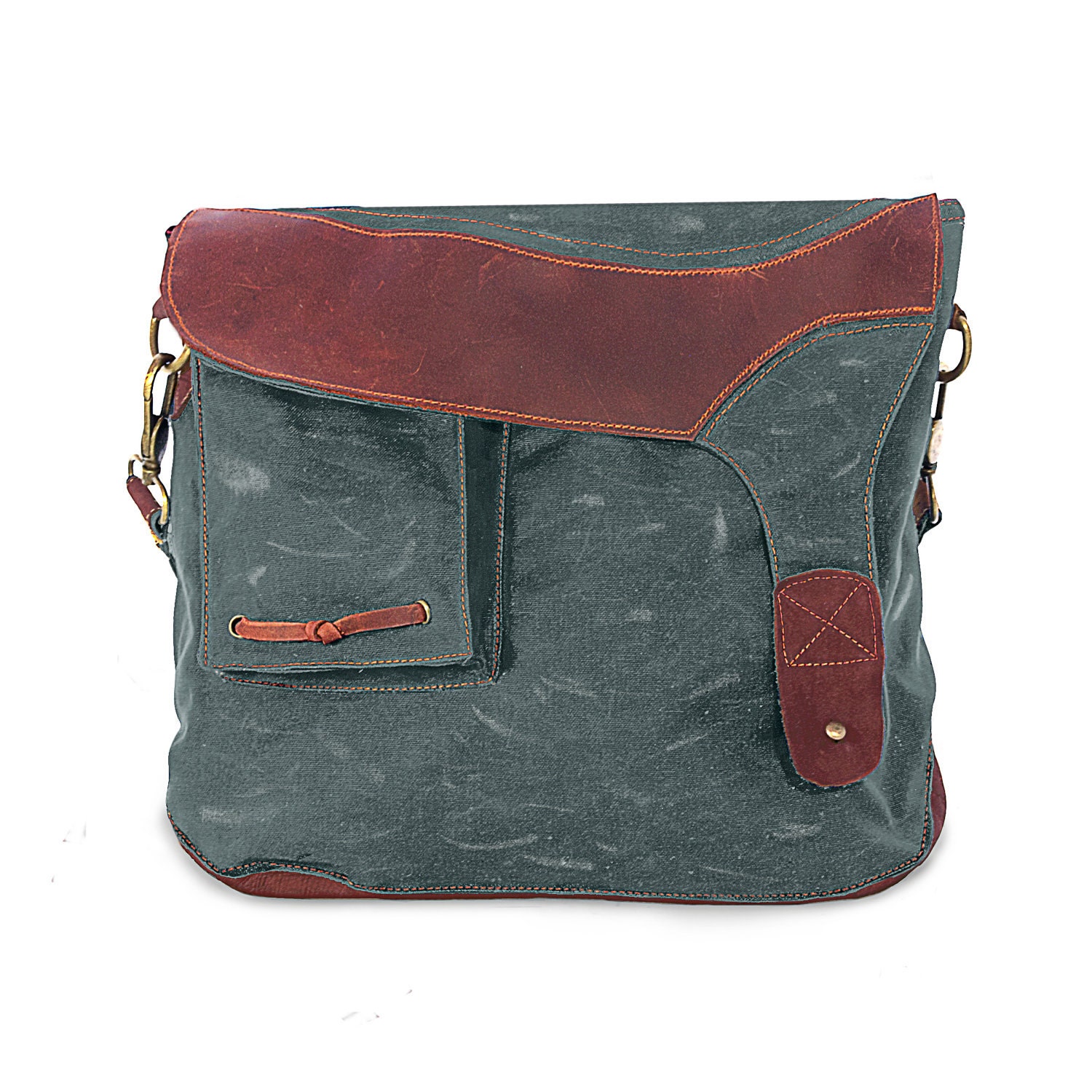 iPad Bag, Waxed Canvas, Leather (The Alegna Purse)