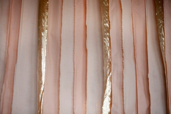 Peach and Gold Fabric Photo Booth Backdrop