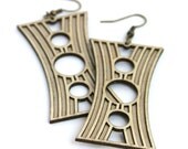 Eco-Friendly Art Deco inspired Wooden Handcrafted Earrings (0021)