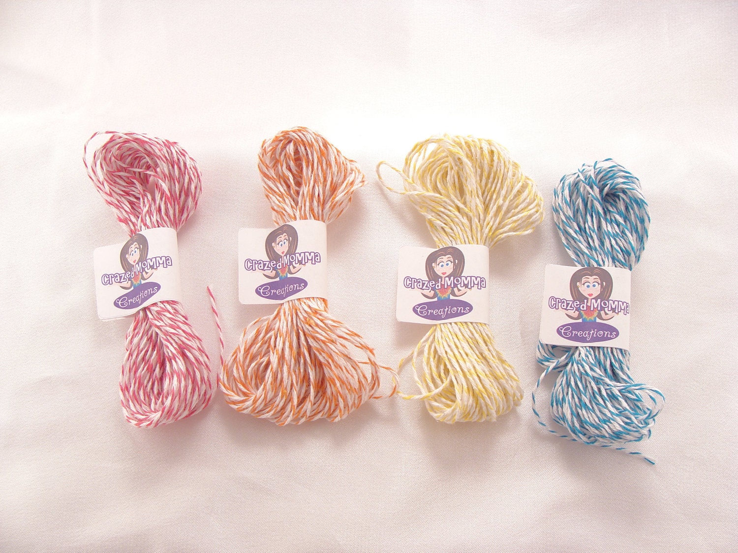 BAKER'S TWINE SPRING Colors Red Orange Yellow Light Blue 20 yards each